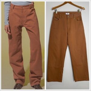Nomia Stovepipe Denim Pants Cedar Minimalist Contemporary Neutral Cotton Size 27